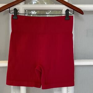 Unbranded Red Ribbed BikerShorts Size Medium